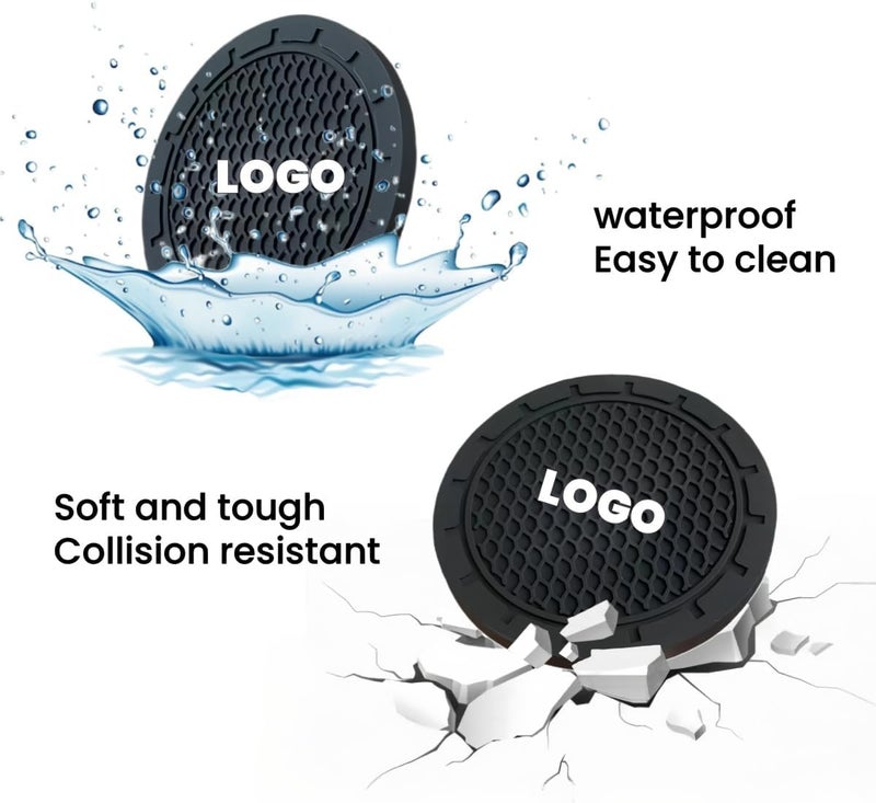 JULOPO 2 Pcs Black car Cup Holder Coaster Compatible with GT LINE 2.75 Inch Silicone Anti-Slip Fashion car Interior Accessories - Image 3